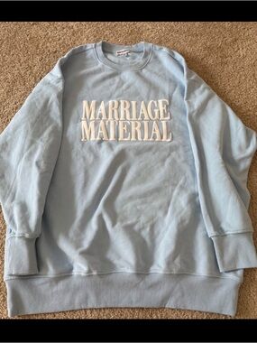 Marriage Material Light Blue Crewneck Sweatshirt